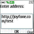 WAP URL Screen