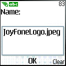 File Name Screen